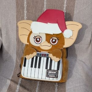 Loungefly Brown and Red Gizmo Holiday Backpack